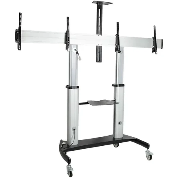 StarTech Mobilní stojan pro 2 TV 37"-60" / Stojan na TV / VESA 600x400 / nosnost 100 kg / náklon -10 až 5° (STNDMTVDUO)