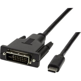 LogiLink USB-C® / DVI kabelový adaptér USB-C ® zástrčka, DVI-D 24+1pol. Zástrčka 1.80 m černá UA0331 Kabel pro displeje USB-C®