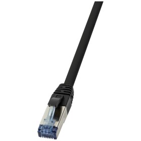 LogiLink CQ6115S RJ45 CAT 6A S/FTP 20.00 m černá stínění pletivem, bez halogenů, krytí PUR, odolné proti kyselinám, odolné proti oleji 1 ks