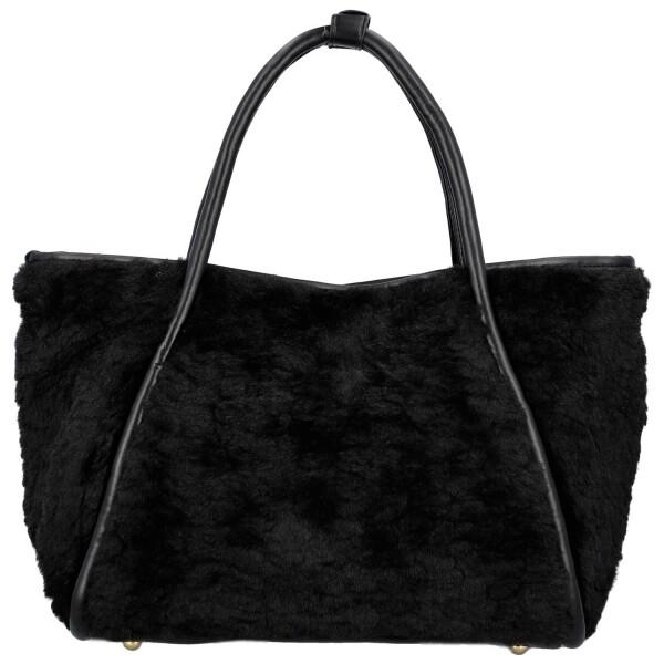 Trendy dámská plyšová kabelka do ruky Lynden, černá
