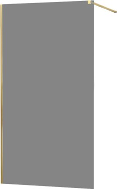 MEXEN - KIOTO Sprchová zástěna WALK-IN 100x200 cm 8 mm, zlatá, kouřové sklo 800-100-101-50-40
