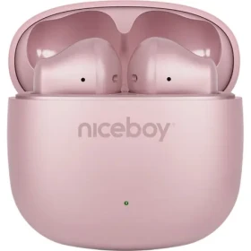 Niceboy Beans 4 POP růžová / Bezdrátová sluchátka s mikrofonem / Bluetooth 5.4 / IPX4 / nabíjecí pouzdro (8594182431230)