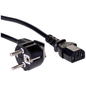Akyga napájecí kabelový adaptér [1x zástrčka s ochranným kontaktem - 1x IEC C13 zásuvka 10 A] 1.50 m černá