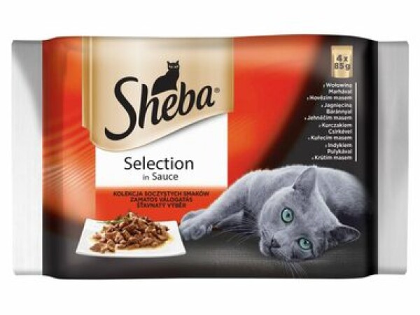 Sheba SELECTION in Sauce Šťavnatý výběr 4pack 340g / Kapsičky pro kočky (3065890100145)