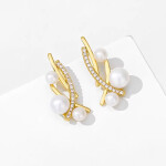 Náušnice s perlami Georgette, Zlatá Bílá
