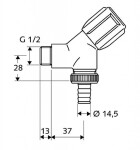 SCHELL - Comfort Šikmý přístrojový ventil, chrom 033860699