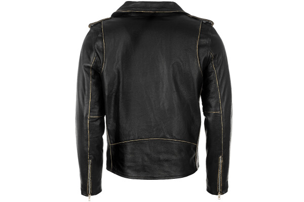 Pánská Kožená Bunda Křivák Rub Off Brixton Velikost: 4XL