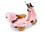 Mamido Dětský elektrický skútr Vespa 2x35W s kufříkem růžový