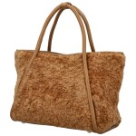 Trendy dámská plyšová kabelka do ruky Lynden, camel