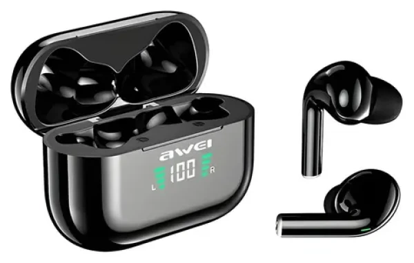 Awei T29P černá / Bezdrátová sluchátka / TWS / mikrofon / Bluetooth 5.1 / IPX6 / dobíjecí pouzdro (T29P)