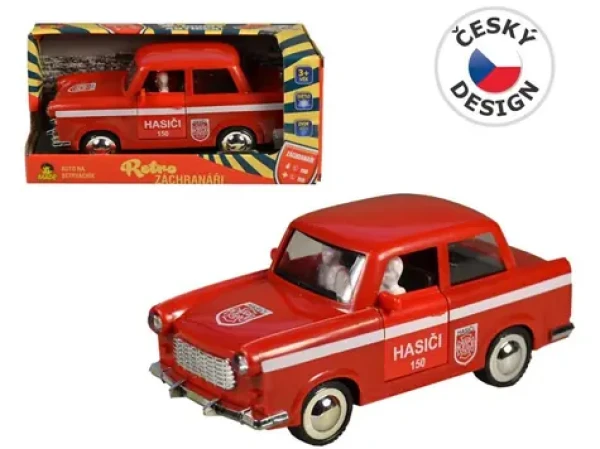 MaDe 98529 - Auto retro požární na setrvačník 6 x 17 x 8 cm