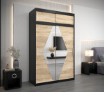 Šatní skříň Abi Bo s nástavcem Barva korpusu: Dub artisan, Rozměry: 250 cm, Dveře: Dub artisan