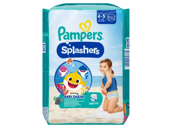 Pampers Splashers Baby Shark 4 Plenkové kalhotky do vody 11 ks