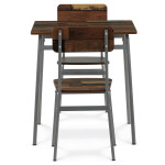 Jídelní set s 2 židlemi, 70x70x76cm, mdf, old wood, AUT-O2122 OLW2
