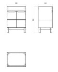 COMAD - Skříňka pod umyvadlo 60cm 2 dvířka BALI GRAPHITE 5907611647585
