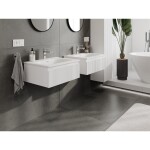 MEXEN/S - Rivel koupelnová skříňka 60 cm s umyvadlem Vela, 1 šuplík, reliéf , bílá mat 91A20-06023-1-BF01-W23M01