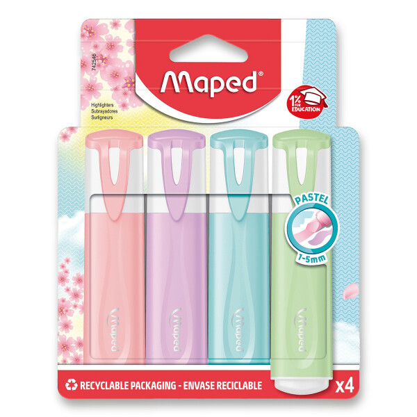 Maped - Zvýrazňovač Fluo Peps Pastel 4 ks