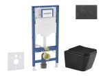 GEBERIT - Duofix Set předstěnové instalace, klozetu Arkas I a sedátka softclose, tlačítko Sigma20, černá lesk/černá mat SANI11CA5512