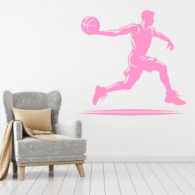 Samolepka Basketbal Barva: růžová, Velikost: 80 x 78 cm