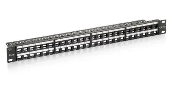 Equip / Patch panel / 48 portů / 1U / UTP Cat6 / LSA/110 / černá (769248)