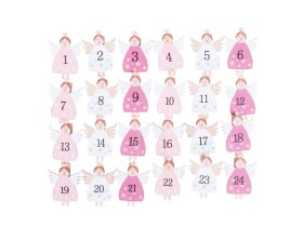 Adventní kalendář - kolíčky dřevěné ANDÍLCI