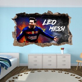 DumDekorace Nálepka na zeď 3D Lionel Messi 120x72 cm