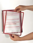 Durable VarioWall červená / Nástěnný prezentační systém / 5 kapes / A4 (555103)