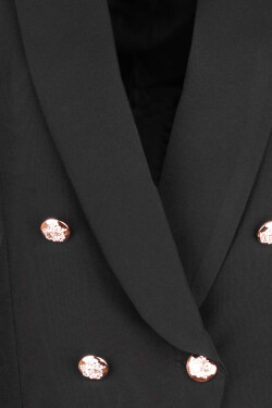 Elegantní černé dámské sako se zlatými knoflíky 480-1 L