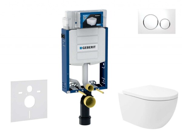 GEBERIT - Kombifix Set předstěnové instalace, klozetu Oudee Vortex a sedátka softclose, tlačítko Sigma20, bílá/chrom SANI15CA3180