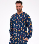 Kombinéza Cornette 196/295 Dog 2 long/r Christmas S-2XL pánská tmavě modrá L