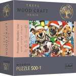 Dřevěné puzzle Vánoční psi