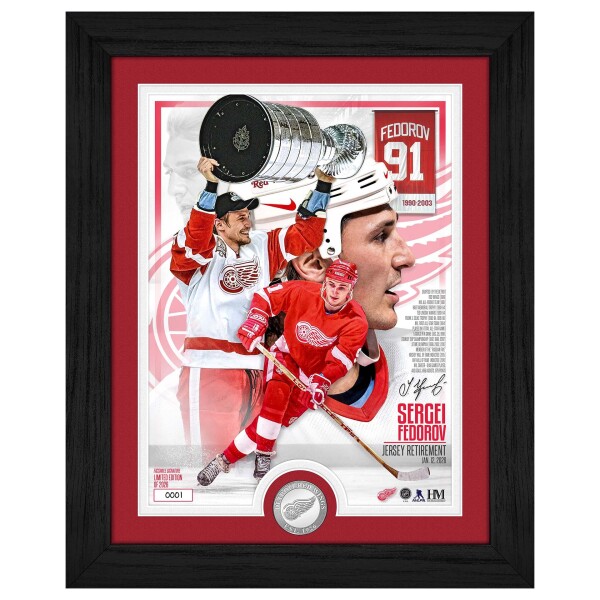 Obraz Detroit Red Wings NHL Sergei Fedorov Jersey Retirement Night Silver Coin