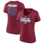 Fanatics Dámské tričko Colorado Avalanche 2022 Stanley Cup Champions Jersey Roster V-Neck Velikost: