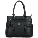 Stylová dámská koženková kabelka na rameno Kalama, černá