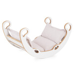 PLUSH NEST PLUSH NEST Dřevěné houpátko Mini 2v1 (XS) s polštářem (světle béžové / bílé)