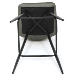 Židle barová, zelená látka, čtyřnohá kovová podnož, černý mat