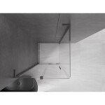 MEXEN/S - Velar L sprchový kout, posuvné dveře 90 x 90, transparent, grafit kartáčovaná 871-090-090-03-66