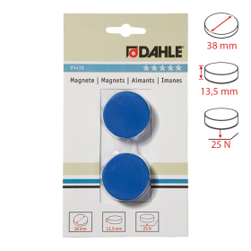 Dahle magnet přídržný, Ø 38 mm, 25 N, 2 ks, modrý