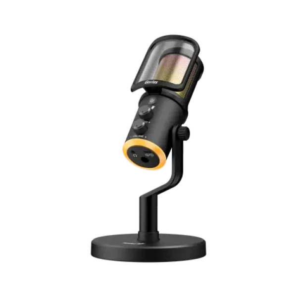 Genius MIC-S400U černá / Streamovací mikrofon / USB-C / Kardioidní / RGB (31700002400)