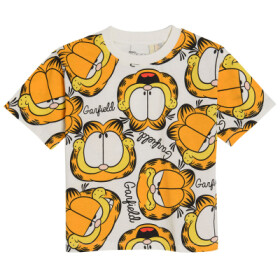 Bavlněné tričko s krátkým rukávem Garfield- bílé - 110 WHITE