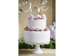 PartyDeco zapichovací dekorace na dort stříbrná Love