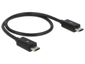 DeLock / OTG napájecí kabel / Micro USB-B - Micro USB-B / 0,3 m / černá (83570)