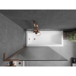 MEXEN/S - Next L vanová zástěna FIX 100 x 150, proužky, růžové zlato 895-100-000-03-09-60