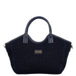 Stylová dámská háčkovaná kabelka do ruky Coveri Maggie, modrá