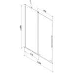 MEXEN/S - Velar Dvoukřídlá posuvná vanová zástěna 130 x 150, transparent, zlatá 896-130-000-01-50