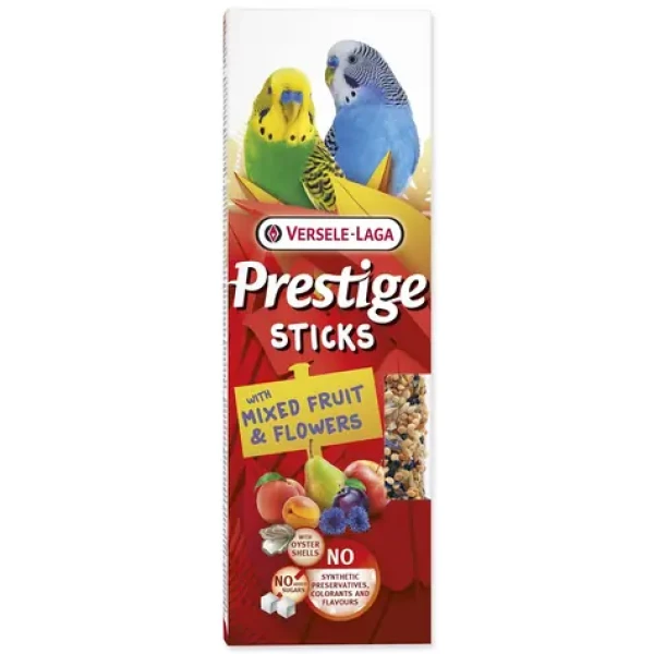 Versele-Laga Prestige tyčinky s ovocem a květy 2×60 g / Pamlsky pro papoušky / pro andulky a malé papoušky (7202-422351)