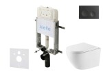 Kielle - Genesis New Set předstěnové instalace, klozetu Oudee, Vortex Rimless+, sedátka softclose a tlačítka Gemini New I, matná černá 30528SZ57