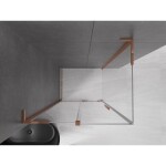 MEXEN/S - Velar L sprchový kout, posuvné dveře 120 x 90, transparent, růžové zlato 871-120-090-03-60