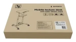 Gembird TVS-DESK-01-BK černá / Stojící psací stůl / Nastavitelná výška 111-134,5 cm / Deska MDF / Kolečka (TVS-DESK-01-BK)