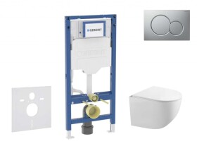 GEBERIT - Duofix Set předstěnové instalace, klozetu Gaia a sedátka softclose, tlačítko Sigma01, lakovaný matný chrom SANI11CA1129B